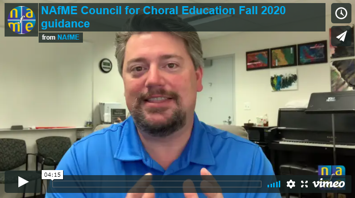 NAfME's tweet photo. Members of the Council for Choral Education have recorded a message to assist choral directors and school administrators with plans to safely teach singing in school this fall. https://t.co/vjNqGb027U https://t.co/jSzXK30AHY