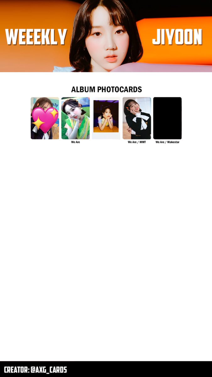 [wtt] ✦ weeekly: we are photocards ✦
 have: jaehee &amp; jihan pcs 
want: jiyoon equivalents
📍usa 
ww: usa &amp; canada only

<a href="/weeeklytrade/">weeekly trade & sales</a> @girlgrouptrade <a href="/TradePCHere/">Kpop photocard USA</a> <a href="/photocard_kpop/">KPOP Photocard Trade</a> <a href="/kpoptradensell/">semi ia ~ please dm on insta!!</a> <a href="/TradesKpop/">Kpop Trade</a> <a href="/tradkpop/">kpop trades :)</a> <a href="/KpoptradeU/">KPOP TRADE USA</a> <a href="/kpopctrades/">kpop pc trading</a> <a href="/kpoptradeusa/">photocard trade & sell</a> <a href="/kpoptrade__/">Kpop Buy Sell and Trade</a> <a href="/kpop/">kpop</a>