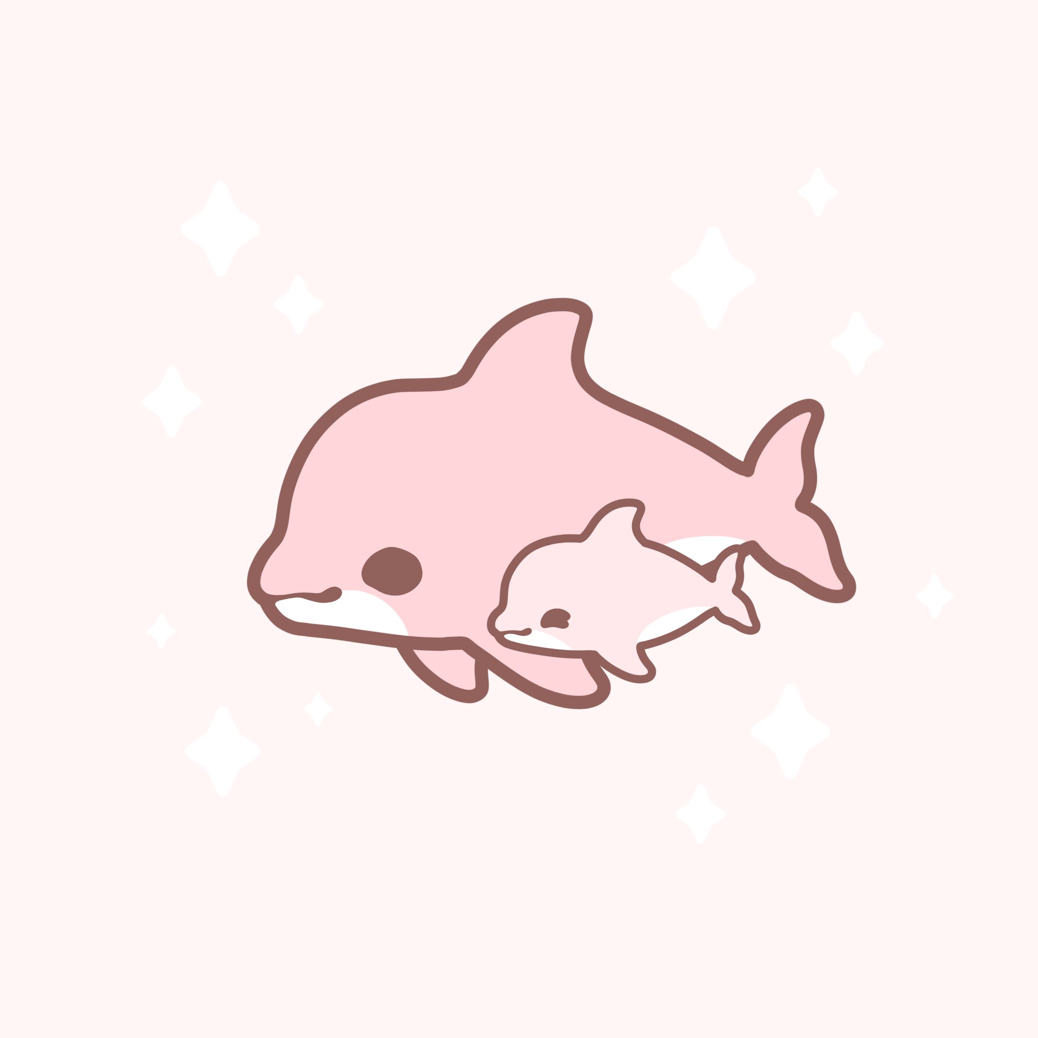 Cute Anime Smiling Dolphin