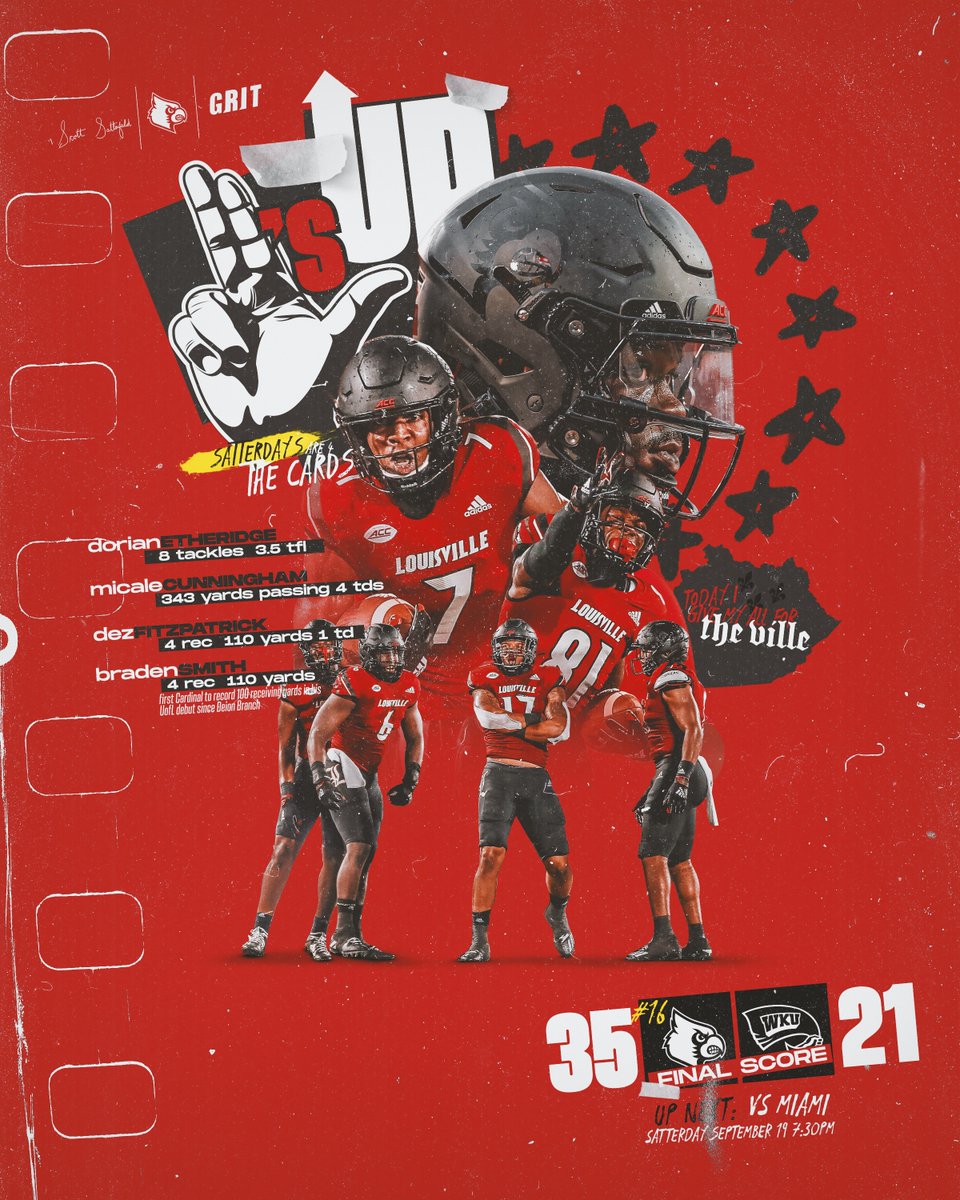 louisville cardinals football poster