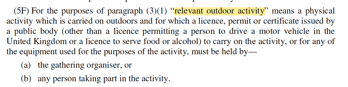 "Relevant outdoor activity" God this is all so convoluted /12