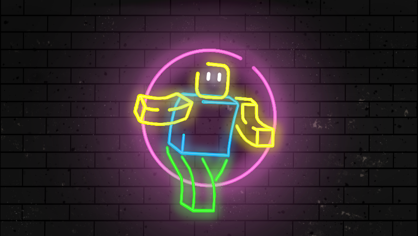 Sonyslime123 On Twitter Robloxdesigncontest I Like Neon Lights So I Made This Profile Https T Co 1asei72umx - neon purple roblox logo with black background