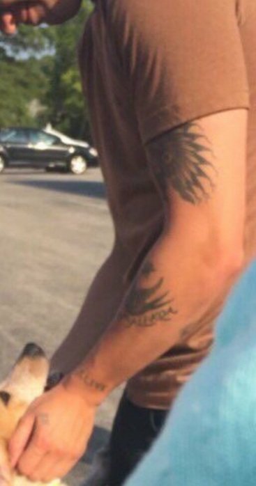 We are going to go on to his arms and specifically his left tattooed arm... and also... his swollness.