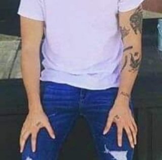 We are going to go on to his arms and specifically his left tattooed arm... and also... his swollness.