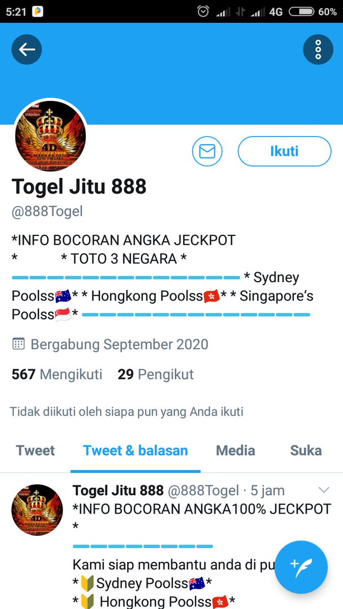 Fatansyah5's tweet photo. @Raffa17528485 hallo bos,saya mau tanya apa anda menjadi member ini,dan jika iya apa benar hanya membayar 400k bisa dapat angka" Jackpot, mohon infonya🙏 https://t.co/iosfXd4Ml8