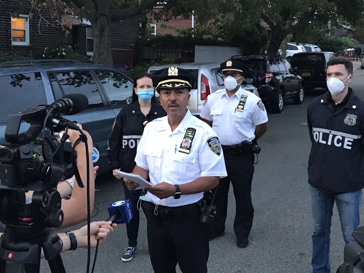 NYPDnews's tweet photo. A few moments ago, Chief Carlos Valdez updated the media on a shots fired incident in Queens.

Officers from the @NYPD109Pct responded to a domestic violence call and were fired upon by the suspect with a rifle. The suspect surrendered and no injuries were reported. https://t.co/kxv1lnNuuO