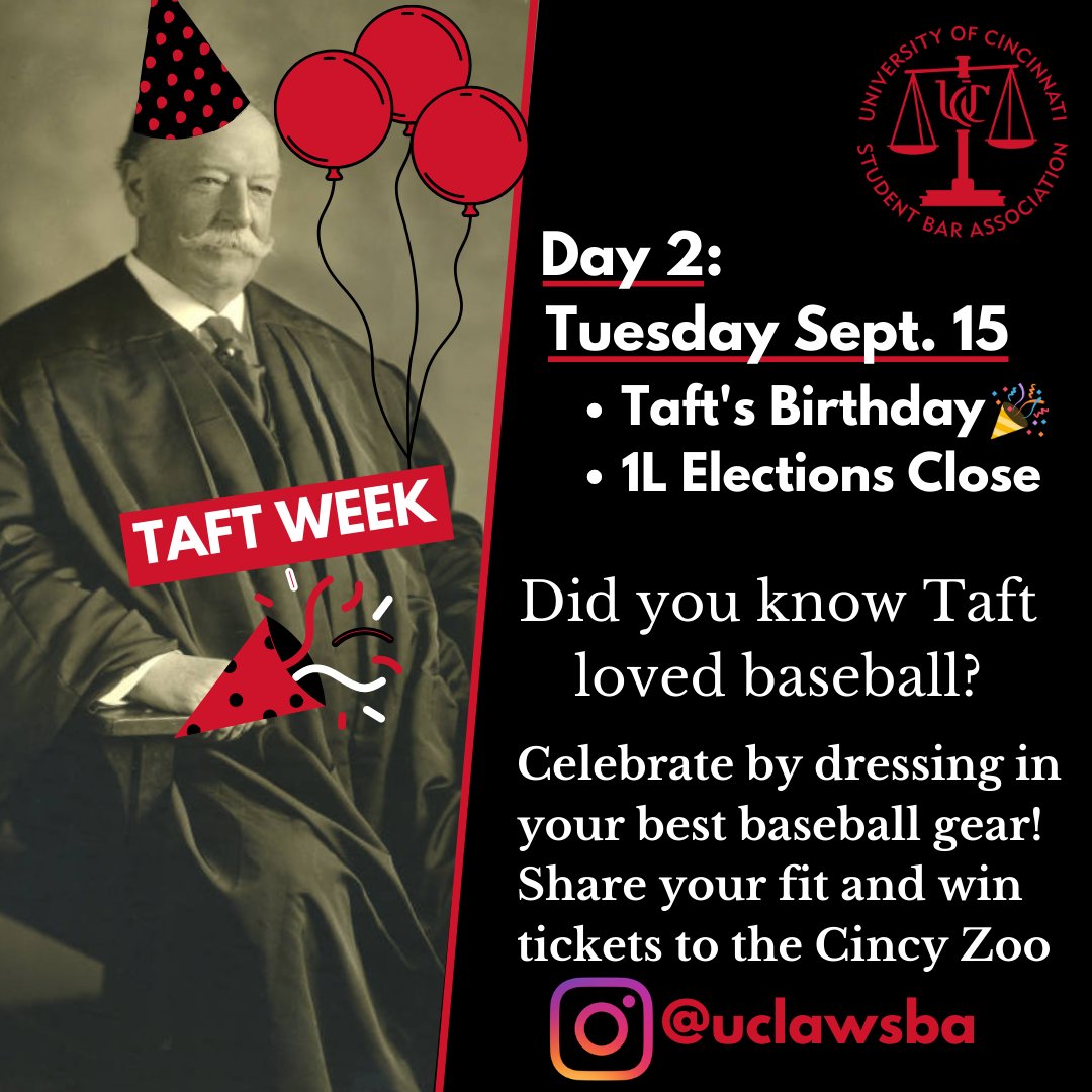 Happy Birthday William Howard Taft! Today is Day 2 of #TaftWeek2020! Make sure you put on your baseball swage and gear up for a pic @ our Instagram to be entered to win some free zoo tickets! And don't forget to sign up for trivia this Friday night! docs.google.com/spreadsheets/d…