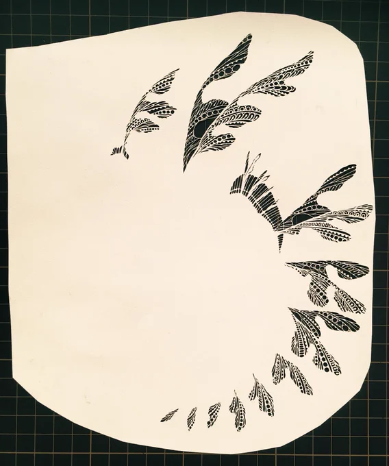 リーフィーシードラゴン
#切り絵
#途中経過 