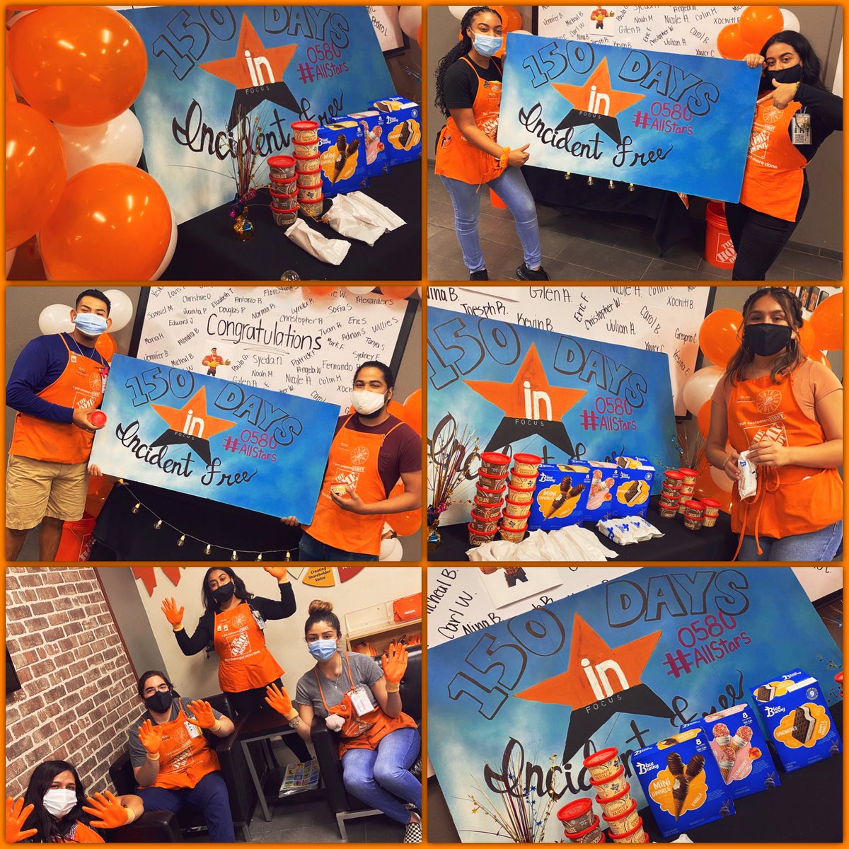 💥Today we celebrated our 150 Days Incident Free Milestone with Ice Cream at #0580! Great Job everyone, let’s continue this trend! Names on Whiteboard are the ALL STARS on InFocus! ⭐️ Congratulations!💥#LivingOurValues #SafetyFirst #SafetyMatters #THD0580 #PowerOfTheGulf #InFocus