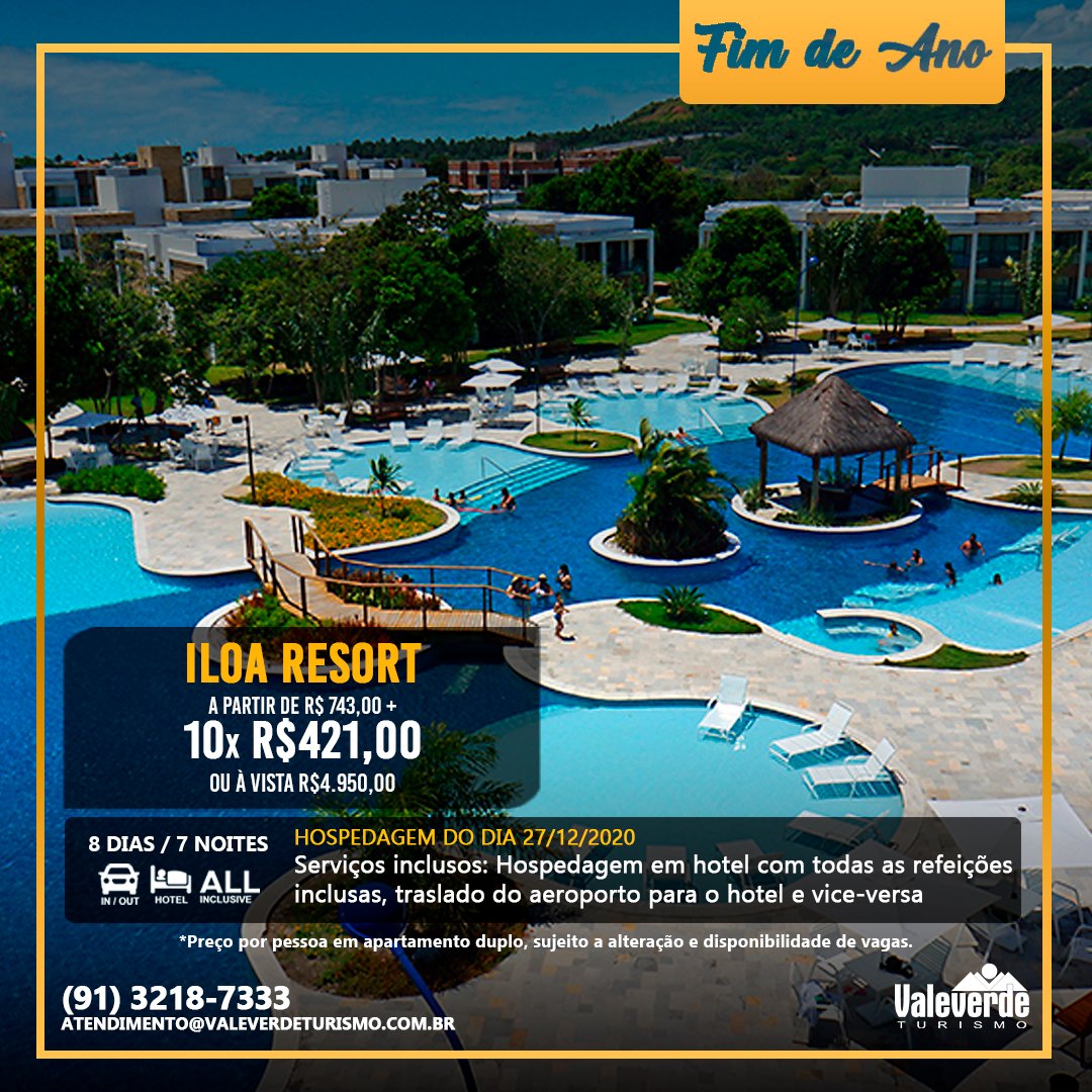 ValeverdeTur's tweet photo. Aproveite muitos momentos de diversão com sua família no Iloa Resort, em Alagoas! 🏖🌴

📍 Incluso:
- Hospedagem do dia 27/12/2020 em sistema ALL INCLUSIVE (todas as refeições inclusas)
- Traslado Aeroporto/Hotel/Aeroporto
- City Tour

📌 A partir de R$ 301,00 + 10x R$ 171,00 SEM https://t.co/QQFRhT6Xfe