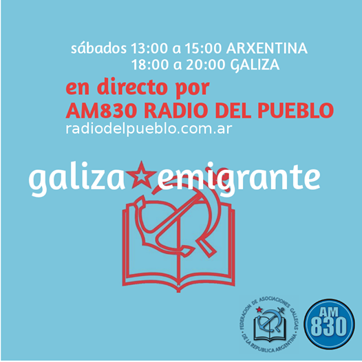Federación de Asociaciones Gallegas de la República Argentina
Comeza Galiza Emigrante
Radio del Pueblo #AM830
13:00 a 15:00 Argentina
18:00 a 20:00 Galiza
#Allende #Kitchen #Rajoy #Covid19 #Ourensemocióncensura #FundaciónFranco #PachiVázquez #Alcoa #Himnogalego #Londres https://t.co/dhFxBf0V6U