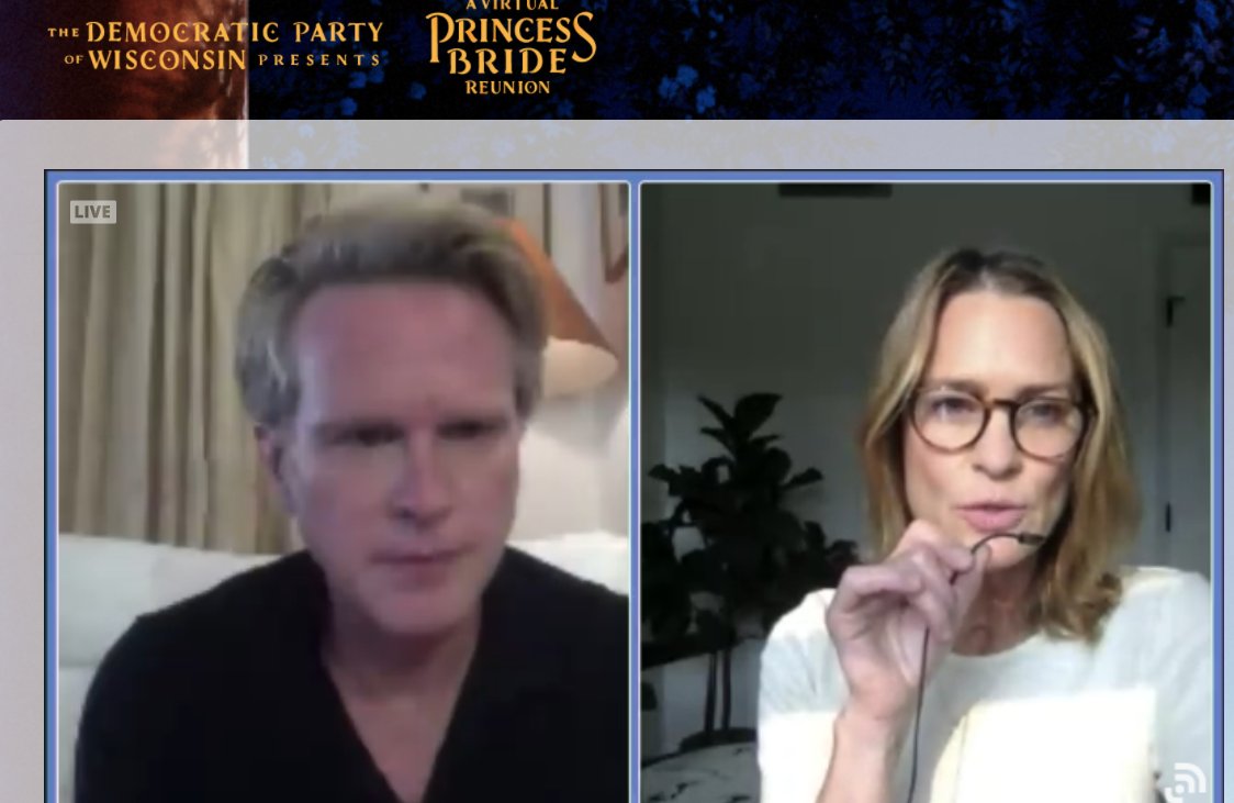 I could write a dissertation about which of the #PrincessBrideReunion actors mimicked their 33-year-old performances and which found new layers, new bits to emphasize.  The best change, I think, is Robin Wright bringing a bit more steel &amp; confidence to Buttercup -- feels right.