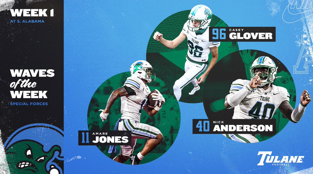 Congrats to our WAVES OF THE WEEK from our W over S. Alabama! 

#Good2Great  

🌊🌊🌊