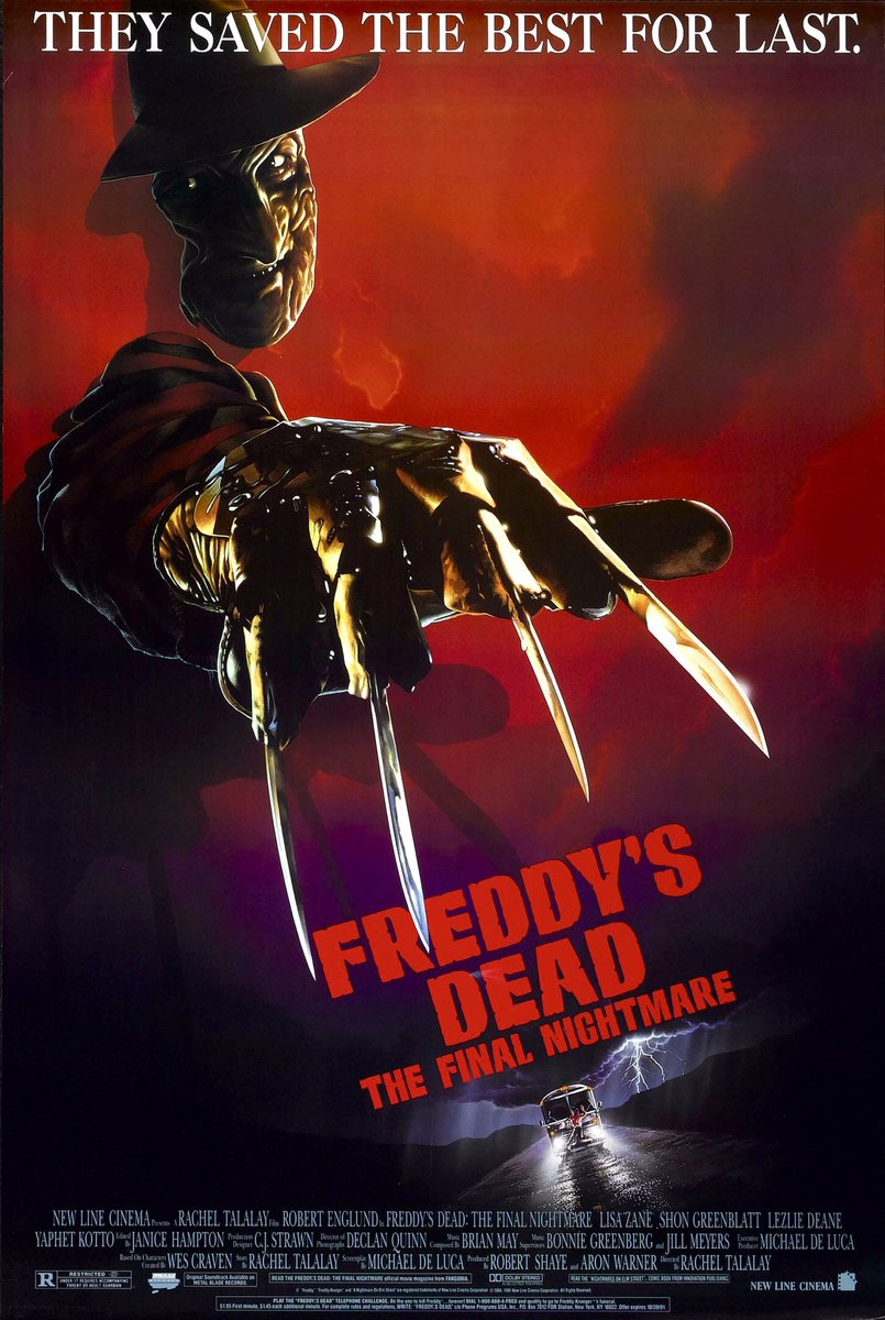 FilmNewsNos's tweet photo. 🎬MOVIE HISTORY: 29 years ago today, September 13, 1991, the movie ‘Freddy’s Dead: The Final Nightmare’ opened in theaters!

#RobertEnglund #LisaZane #LezlieDeane #ShonGreenblatt #BreckinMeyer #RickyDeanLogan #YaphetKotto #TobeSexton #CassandraRachelFrell #TomArnold #AliceCooper https://t.co/RUN1mV4fas