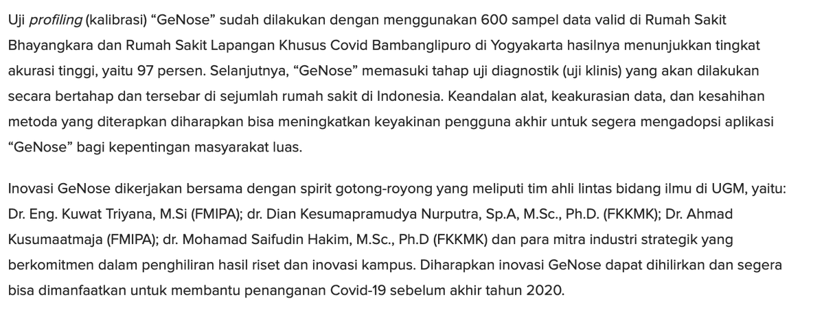 lantip's tweet photo. menarik!
lama tak terdengar lagi inovasi apa dari kampus-kampus  terkait covid, ada kabar dari UGM, bikin deteksi covid melalui hembusan nafas.

tingkat akurasi 97% 
semoga lolos uji klinis, dan bisa dimanfaatkan.

https://t.co/pE5hKlfpCk https://t.co/2Rnv70BuAd