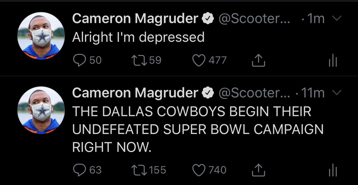 ScooterMagruder's tweet photo. This is what it’s like being a Cowboys fan https://t.co/N9KqrO9qMG