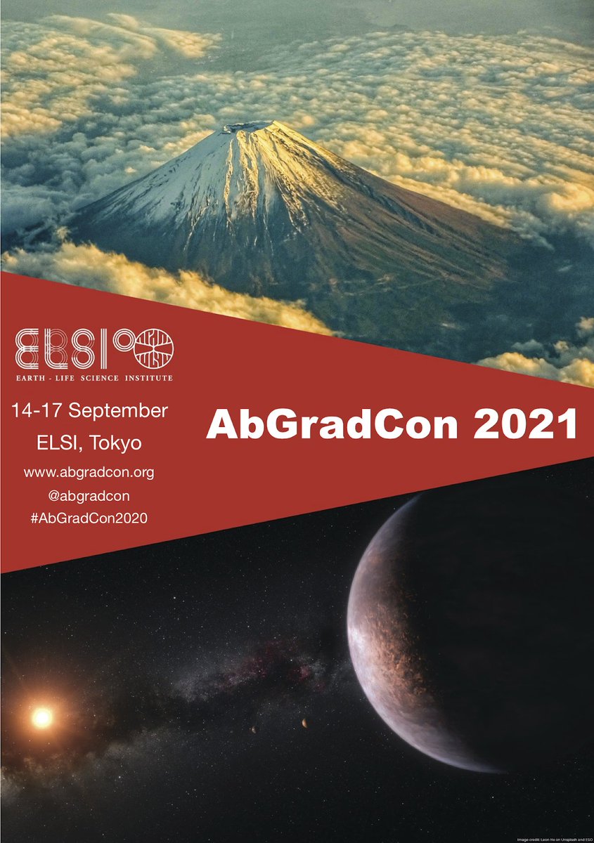 abgradcon's tweet photo. Although #AbGradCon2020 could not be held, we hope that we can safely hold #AbGradCon2021 in Tokyo as a way to further support students and early career researchers in all fields of astrobiology. https://t.co/Pk7WvU5Clb