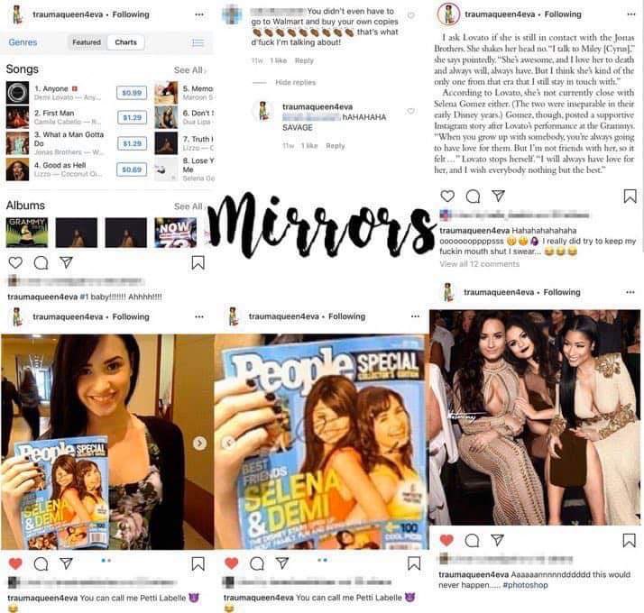 Abro hilo desmintiendo de una vez por todas los falsos screenshots de del finsta de Demi en contra de Selena