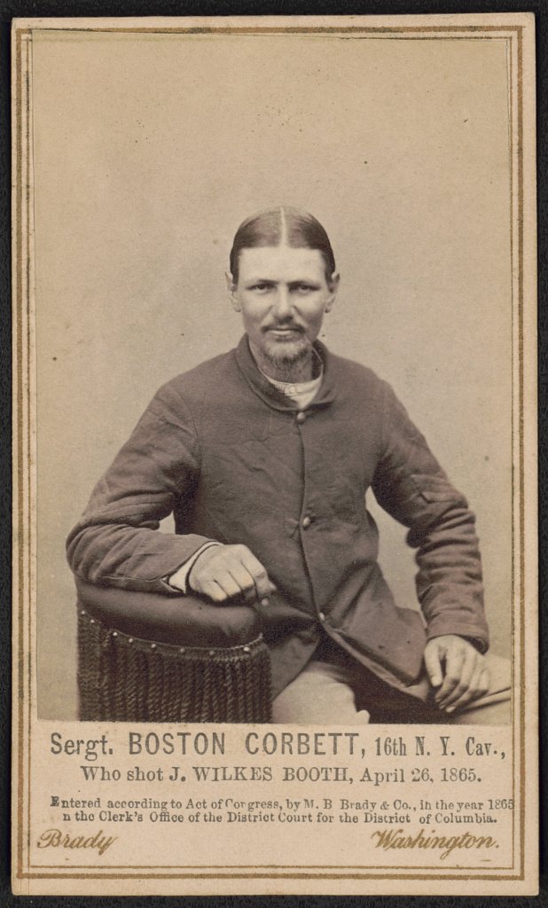 We all know John Wilkes Booth shot Lincoln, but who shot Booth?Grab a chair and a strong drink, because it's time for a thread about the wild life of BOSTON CORBETT.(1/)