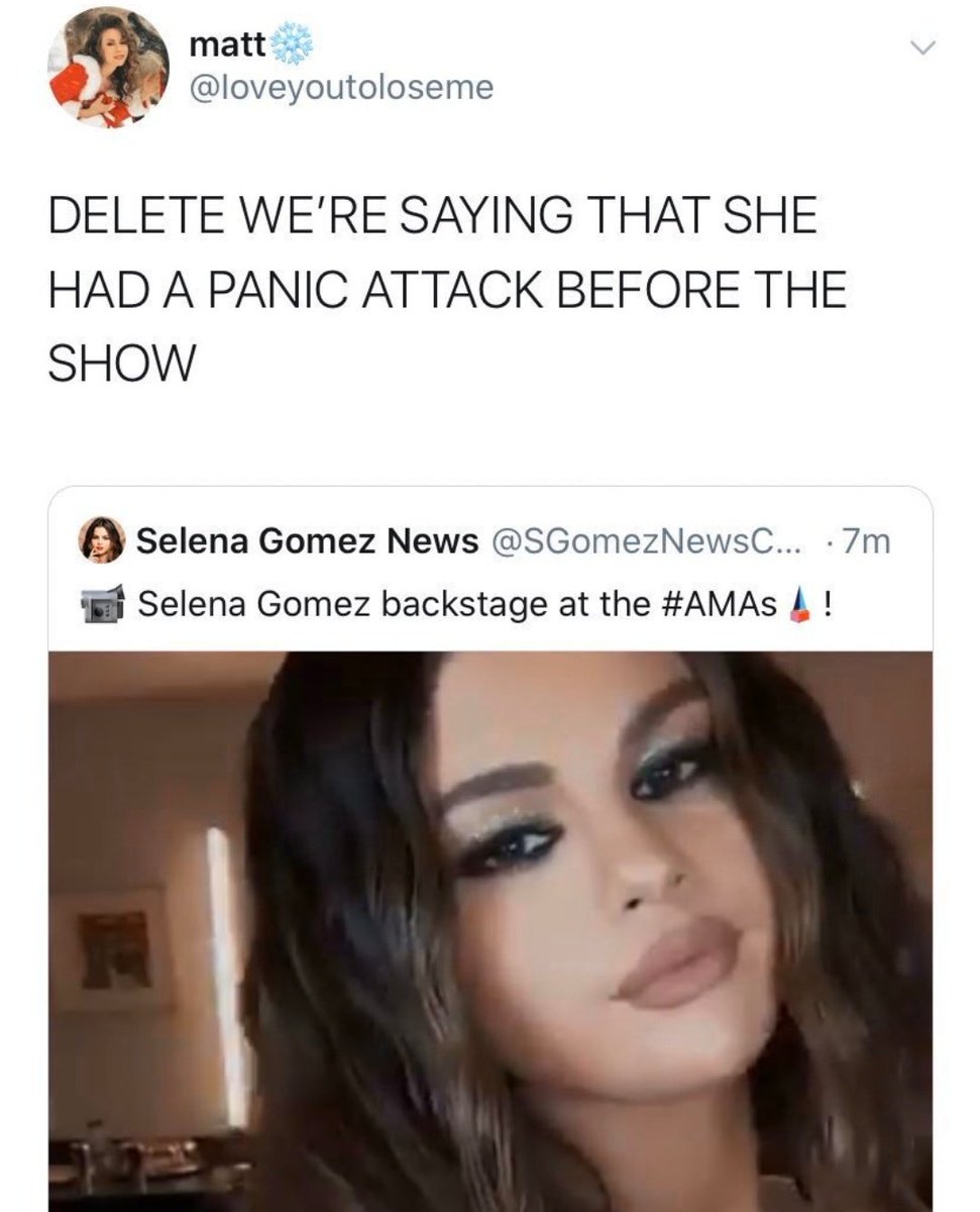 Tambien hablemos de como los fans de selena suelen inventar excusas hasta con su propia fav para que nadie la critique