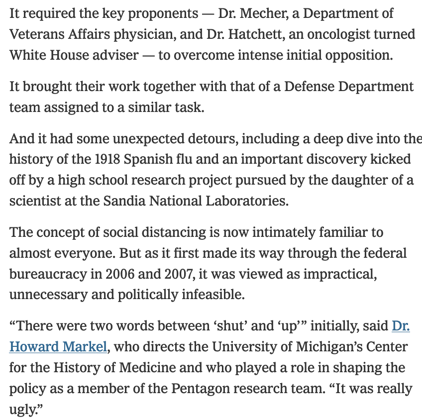 Does this sound like a normal "expert advice" gathering process? There is zero mention of anyone with expertise in disease or pandemics. Why was studying 1918 an "unexpected detour"? Why aren't they finding support outside of high schools?