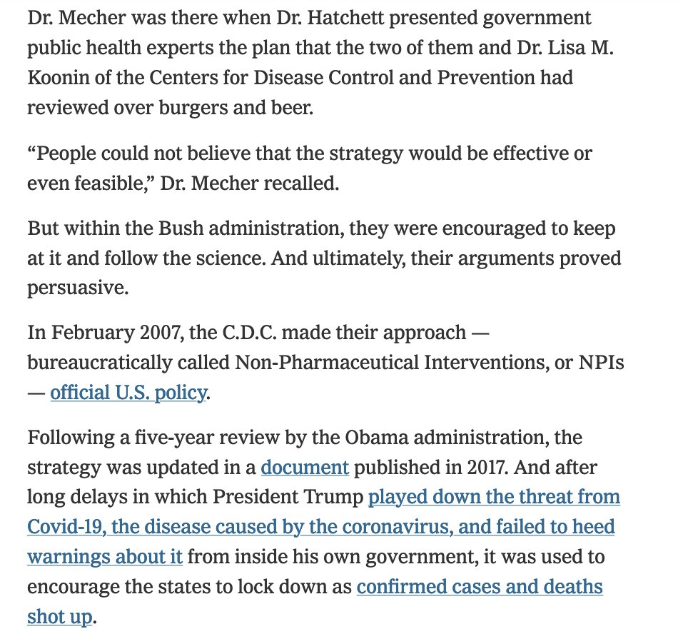 Public health experts were not impressed, but Bush wanted them to "keep at it." Everyone here was trying to do the right thing, but there was no "science" to follow! Think about who was offering advice to Trump early on: China hawks.