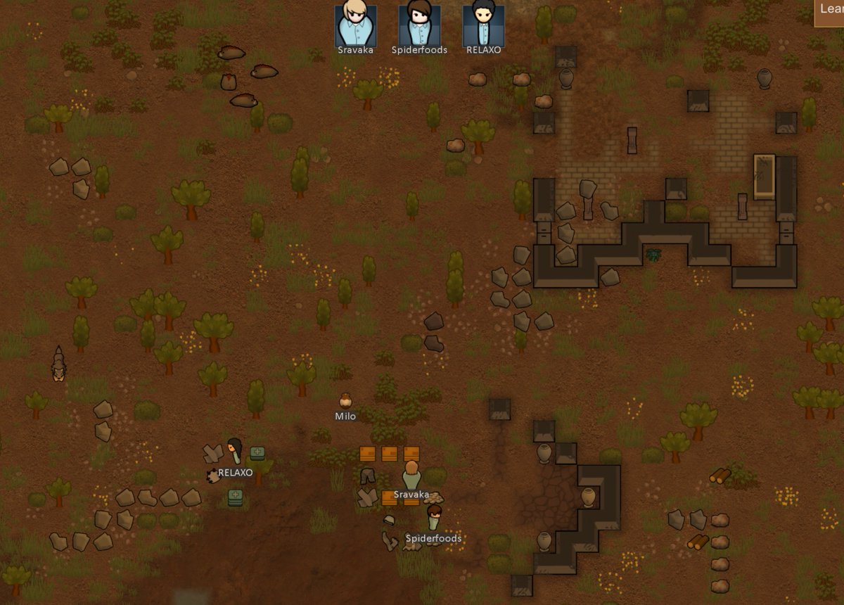 our colonists have just crash-landed with their pet guinea pig milodirectly next to a timber wolfwe're gonna, uh, just ignore her for now