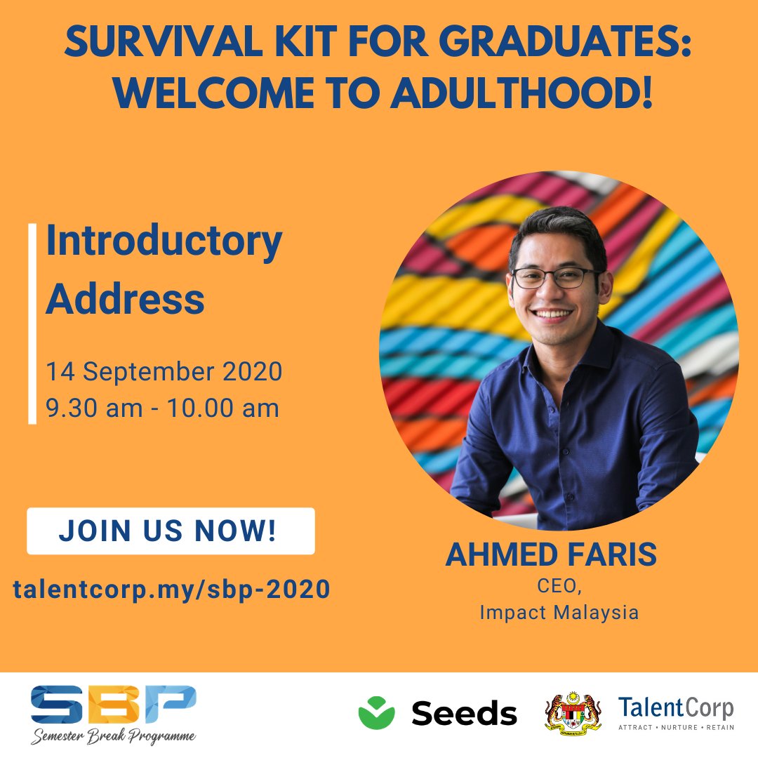TalentCorpMsia's tweet photo. Woohoo!๐It's today. Join us for the first session of our #virtual #SemesterBreakProgramme happening shortly. Catch it live at ๐
https://t.co/2nGyqE4ShX
Stay tuned for more highlights! https://t.co/t0nO1XXylO