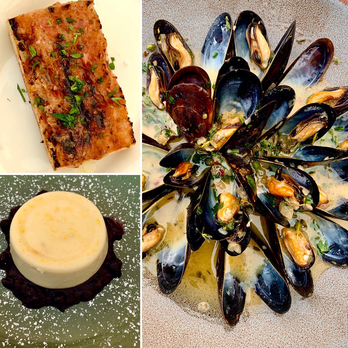 barbrix's tweet image. sunday night supper pickup/delivery/dine in 
september 13, 5-9:30 pm
• pan con tomate with olive oil &amp;amp; garlic
• white wine steamed mussels with shallots, butter, lemon &amp;amp; thyme
•vanilla panna cotta with mixed berry sauce   $25
reservations/orders: (323) 662-2442 - add a bottle