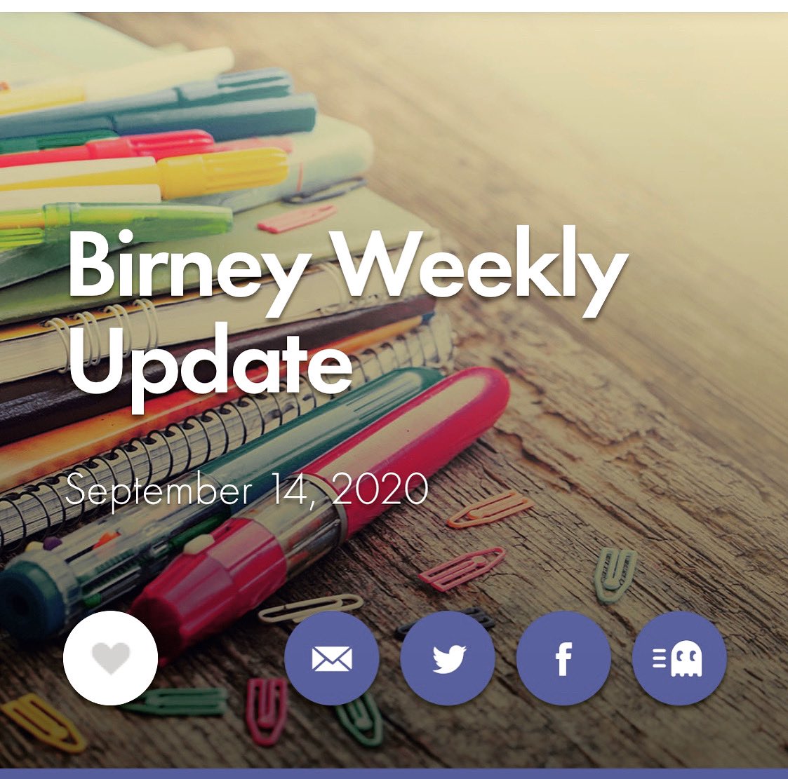 Weekly update 🙃. #BirneyIsThePlaceToBe 

smore.com/bd7ux