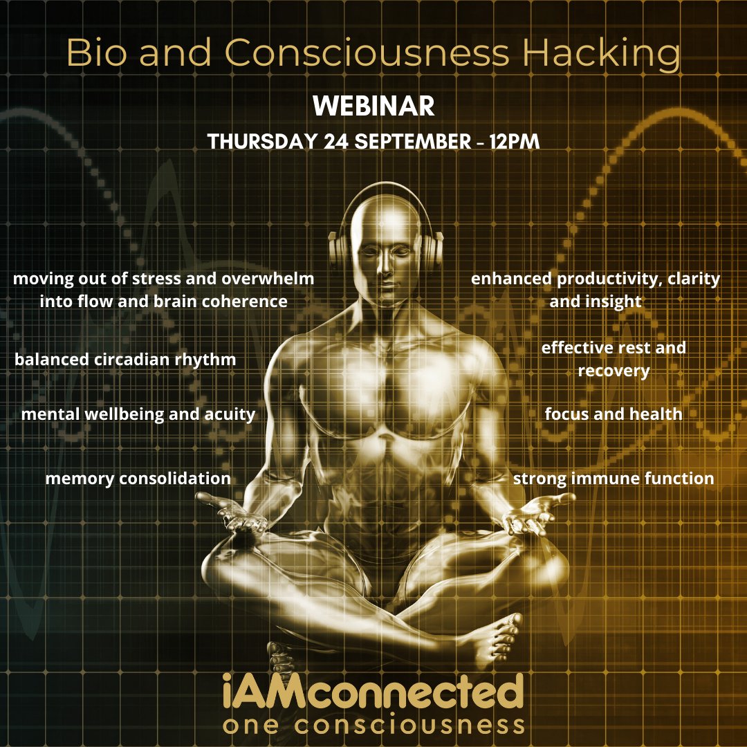 iAMconnectedU's tweet image. DON’T MISS OUR UPCOMING WEBINAR - Thu 24 Sep @ 12pm
GET STARTED WITH BIO HACKING &amp;amp; CONSCIOUSNESS HACKING

REGISTER NOW - bit.ly/32qQ9uq
Looking for greater levels of health, wellbeing, performance &amp;amp; potential?  Join us for this webinar.

#biohacking #consciousnesshacking