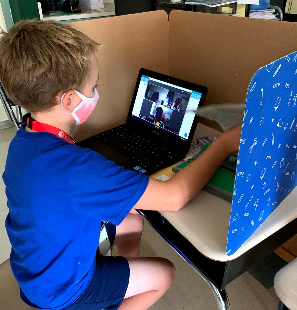 MrsHawkeGW's tweet photo. We are using Zoom's break-out rooms to collaborate with our partners. It's much easier than sitting 6 feet apart! @GovernorWolf https://t.co/hiBwaZZDxJ