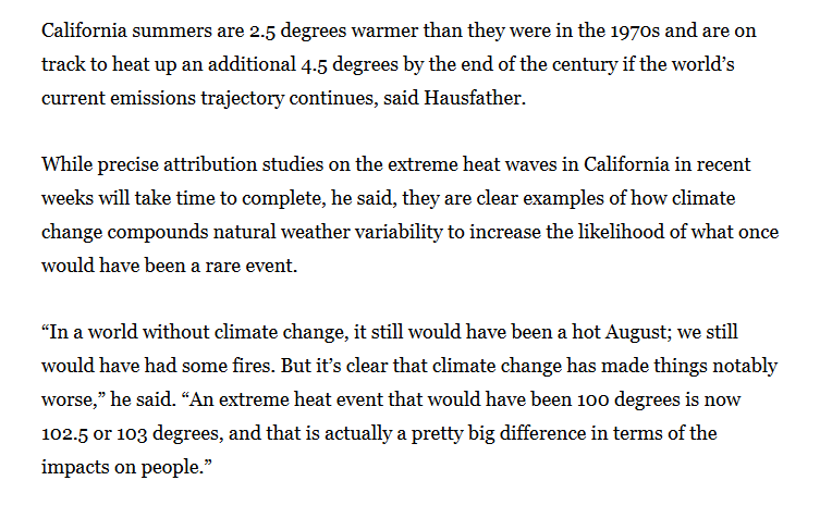 In before "What about development in the urban / wildland interface? What about controlled burns?" All factors as well. But climate change is the biggest; it's the only one heating and drying the entire coast on an unprecedented scale.