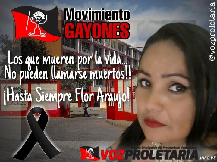 HASTA SIEMPRE CAMARADA FLOR ARAUJO...

LOS QUE MUEREN POR LA VIDA NO PUEDEN LLAMARSE MUERTOS...

bit.ly/3bT6POB