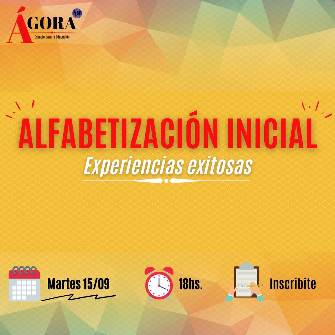 AgoraAr's tweet photo. La Alfabetización Inicial es uno de los grandes temas educativos. Por ello, en esta ocasión charlaremos y contaremos experiencias exitosas. ¿Te sumas?
📆15/09⏲️18hs📱💻ZOOM
Inscribite en el link de este hilo👇 https://t.co/GAyInfZmKo