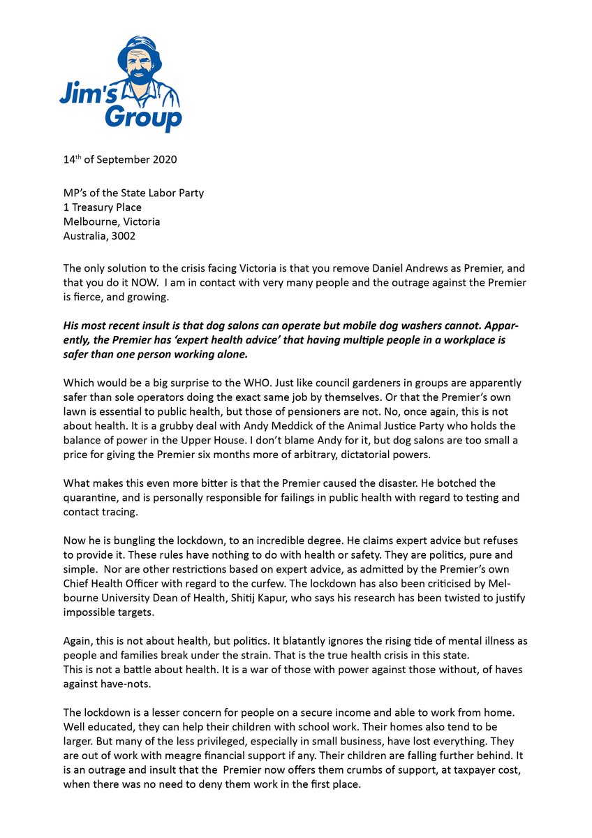 Thejimpenman's tweet photo. Open letter to the @VictorianLabor MP's.

READ ONLINE - https://t.co/zGpy1yTybp https://t.co/TAmSBoIBgQ