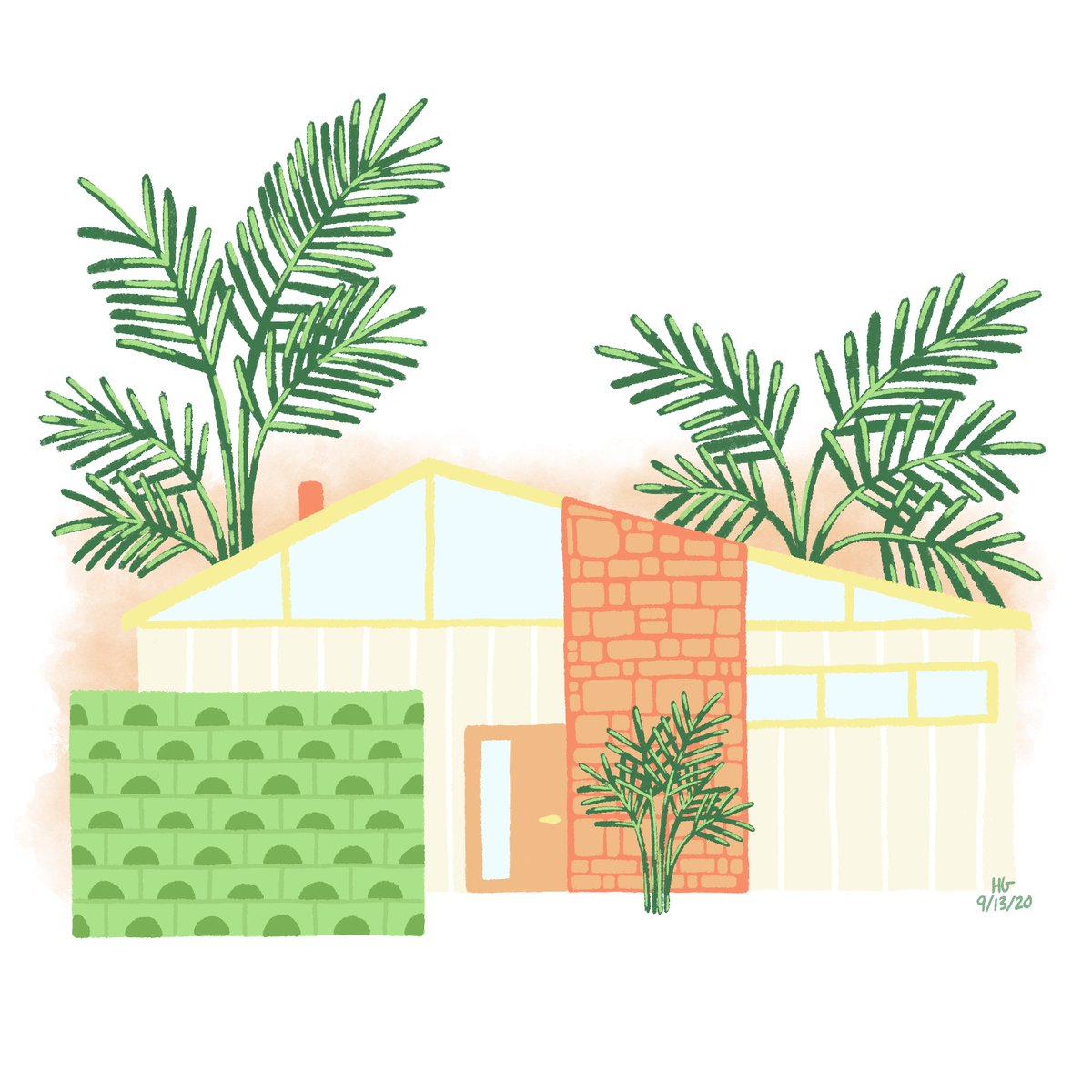 #slowtember prompt 3: areca palm/home  #arecapalm #areca #MidCenturyModern #mcm #mcmhouse #ArtistOnTwitter