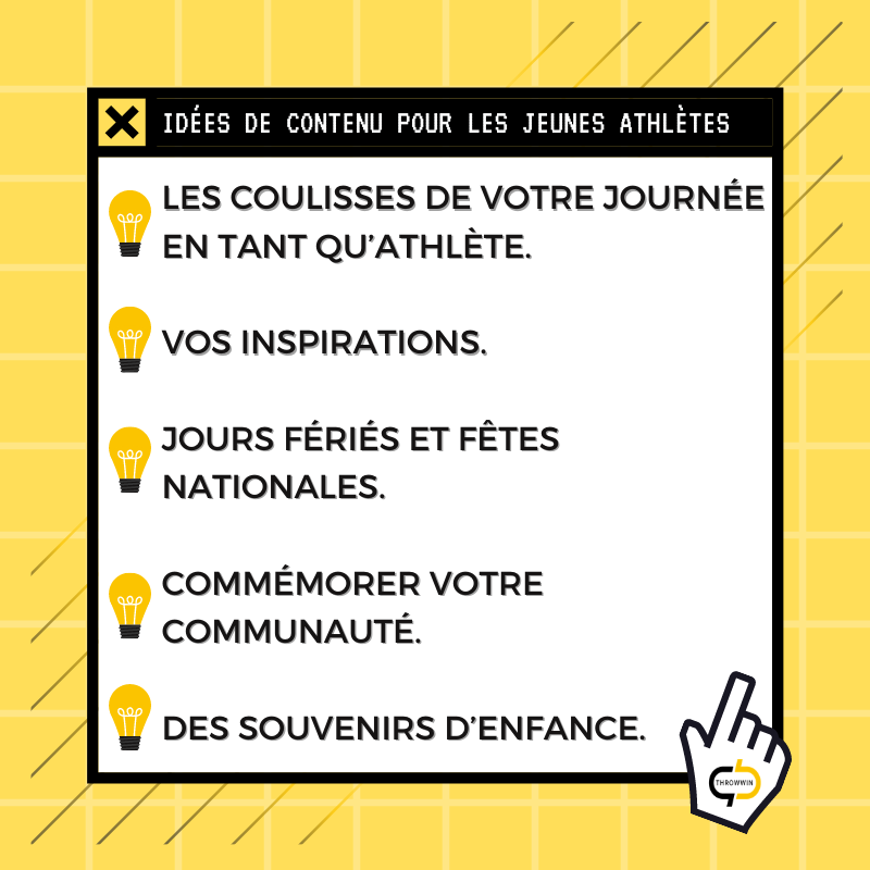 ThrowWinQB's tweet photo. Voici 5 idées de contenus à publier en tant qu’#athlète autre que des #photos de vous en pleine action! 👀 

Vous avez des idées qui ne sont pas sur cette liste? Faites-en nous part dans les commentaires 👇

#reseauxsociaux #football #footballcoaching https://t.co/nkzkflSrwr