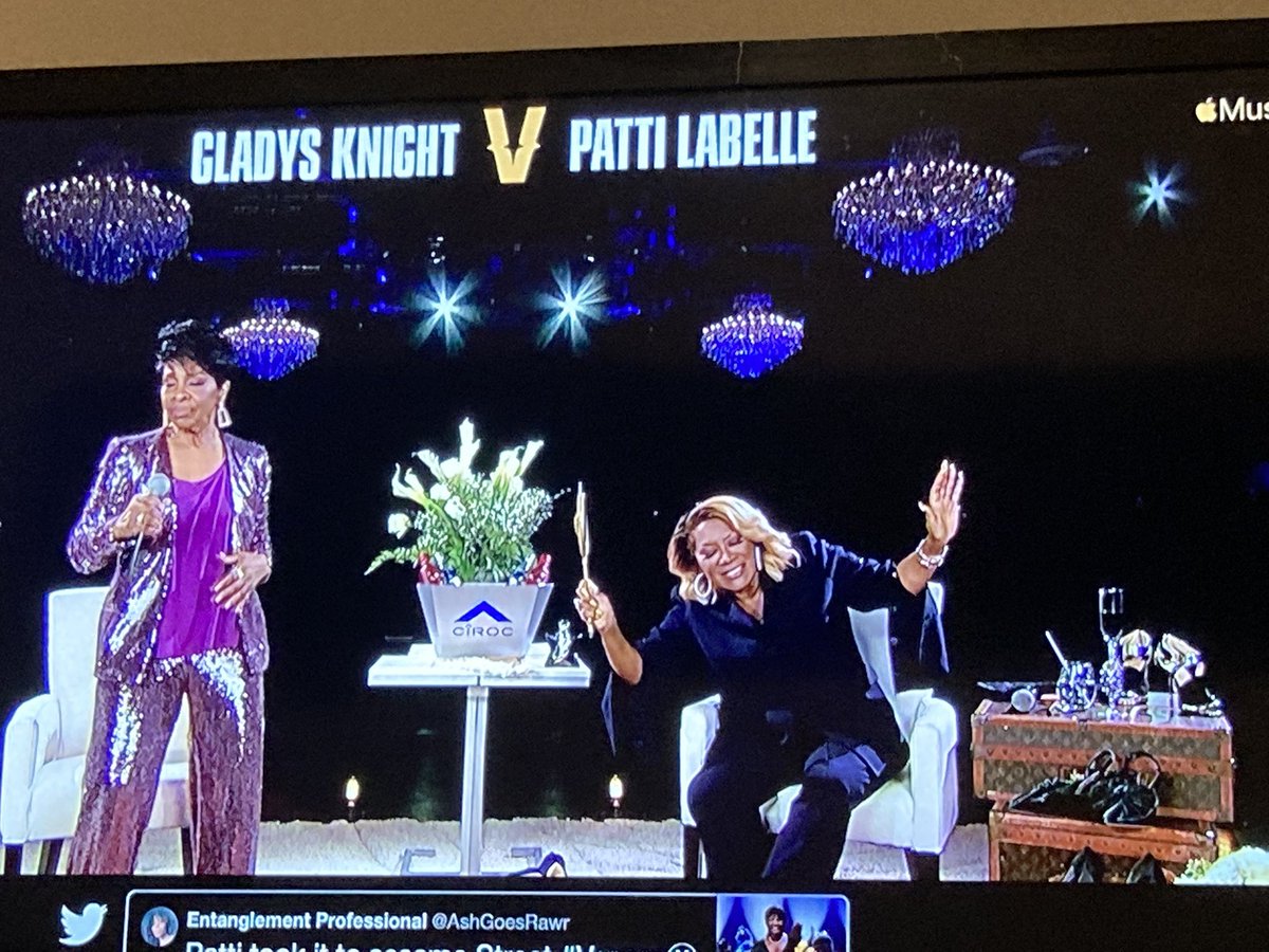 L_Lamonte's tweet photo. This #verzuz is everything. Between #GladysKnight shoulder shimmyβs and sounding better than the record and #PattiLaBelle looking in the mirror and hitting high notes. #ImDeepInIt π₯π₯π₯ https://t.co/jlHGA80lfB