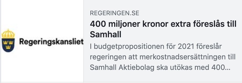 Regeringen storsatsar på Samhall! En fantastisk och välkommen nyhet. 

regeringen.se/pressmeddeland…

#funkpol #arbetsmarknad #samhall #funktionsnedsättning #jobb
