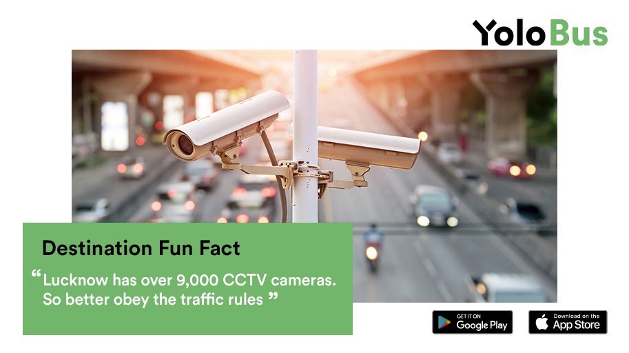 yolobusindia's tweet photo. This one fact that might surprise you. #Lucknow is known as the #CCTV city of #India as it is the only city in India having more than 9,000 CCTV's. So, next time you are in Lucknow, be aware of the fact that you are always under surveillance.

#destinationfacts #travel #yolobus https://t.co/NjtZj3uSfH