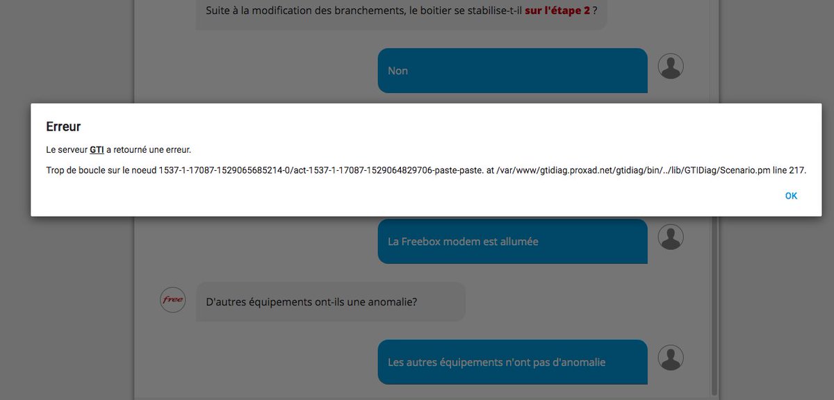 6temFlex's tweet photo. @Freebox Même votre bot est buggué, @free c'est devenu effrayant votre niveau de non respect du client https://t.co/GvVWwMqZxU