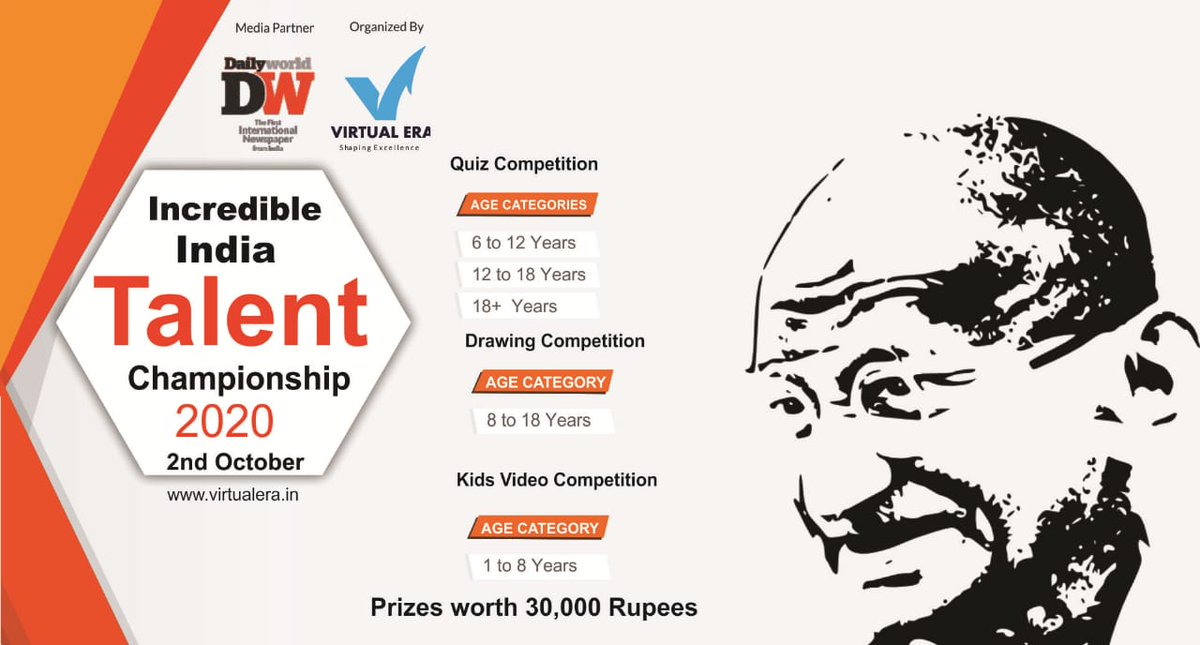 VirtualEra3's tweet photo. Celebrating Gandhi Jayanthi, the virtual way! Virtual Era is coming up with a super fun competitions with prize worth rupees 25,000
 hurry up and register👇

https://t.co/WAQcslMxZn

#MondayMotivation #mondaythoughts #MondayMorning #quiz #Students #virtualera https://t.co/l61EmpXqEF