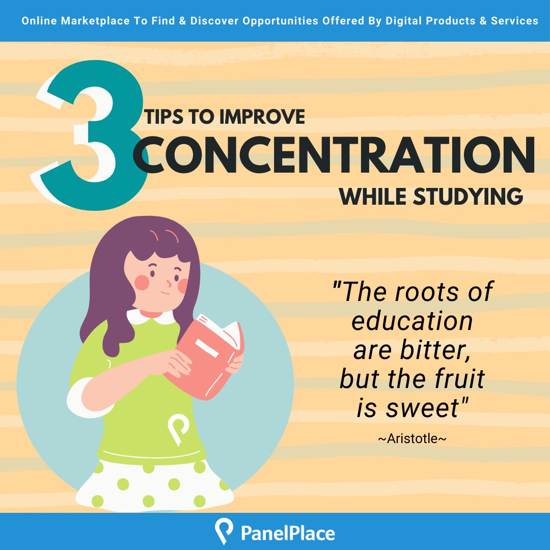 panelplace's tweet photo. "The roots of education are bitter, but the fruit is sweet." - Aristotle

Looking for tips that help to enhance concentration while conducting your revision? Here are some tips you can consider!🤓

Read More: https://t.co/GMeJe1NJId

#studying #panelplace #SelfImprovement https://t.co/ZkVe6Z0fv5