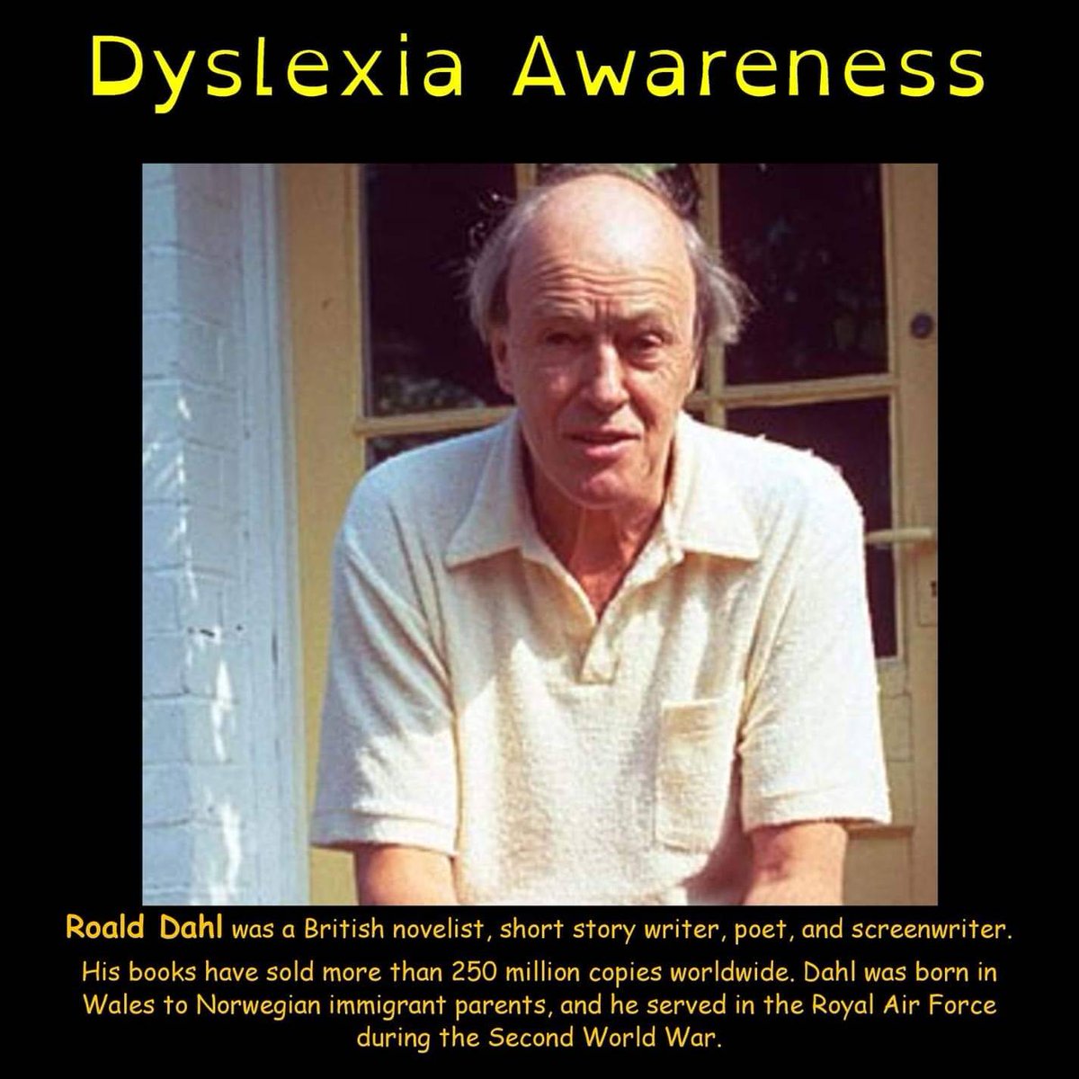 iamagiantleaper's tweet photo. It was Roald Dahl day yesterday. I actually didn't realise he was dyslexic. Just goes to show how he can still inspire children today.....and big children ha ha. https://t.co/3pLG0MiBjy