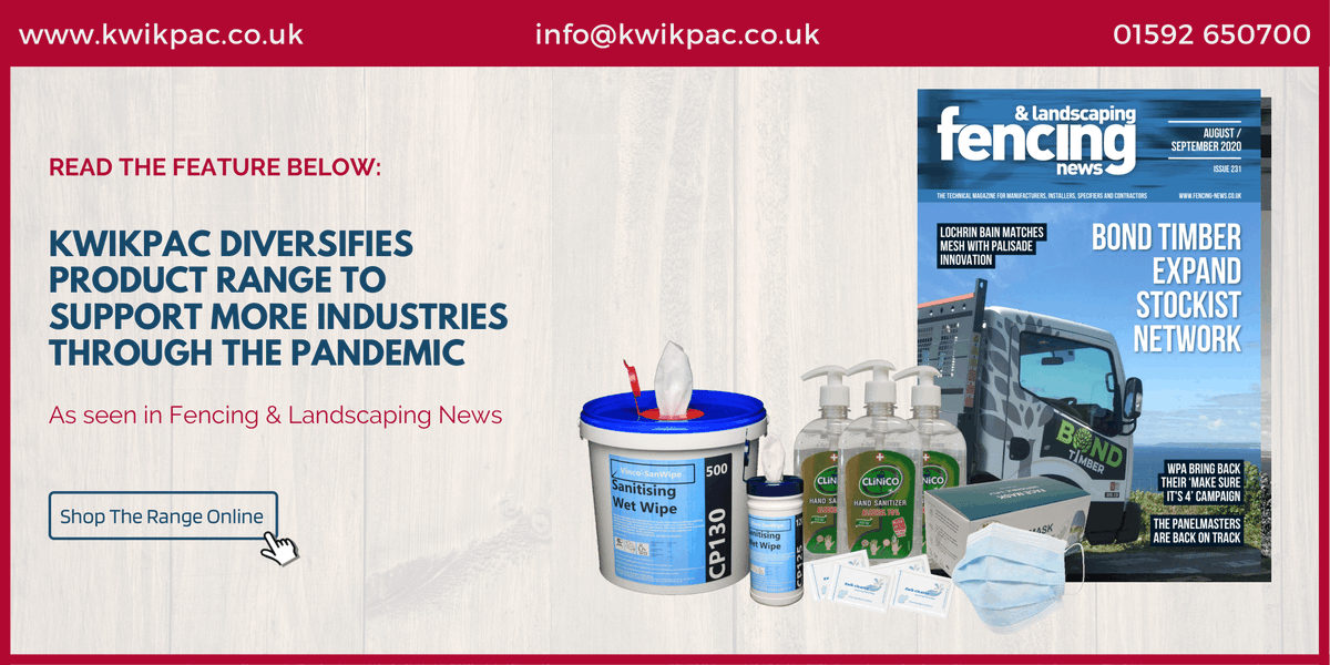 KwikpacLtd's tweet photo. Our Fencing &amp; Landscaping News feature is available to read online at https://t.co/WfBMf28EXS.

Find out more about our range of sanitising wipes &amp; gels, masks, screens, and more at https://t.co/O3TvPRvMdM.

#StaySafe #ManufacturingUK #GBmfg #ukmanufacturing #SMEUK #UKHashtags https://t.co/T4tIdQGklE
