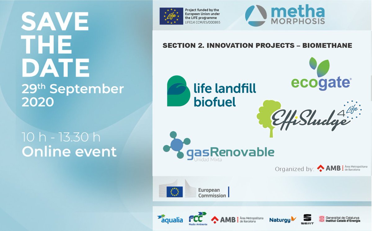 LifeMethamorph's tweet photo. Section 2. #Innovation projects - #Biomethane ⚡️

In this section, different projects related to biomethane production will be shown: @LandfillBiofuel @EffiSludge @Naturgy #ECOGATE

If you still have not registered, you can do it through this link: https://t.co/2HbvZCHgZi https://t.co/gD8JcZoZKl