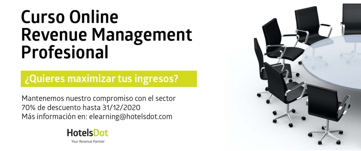 Mantenemos nuestro compromiso con el sector hotelero. Consulta las condiciones de nuestro curso de #revenuemanagement online. Consulta nuestras promociones cursorevenueonline.es/es/inscripcion