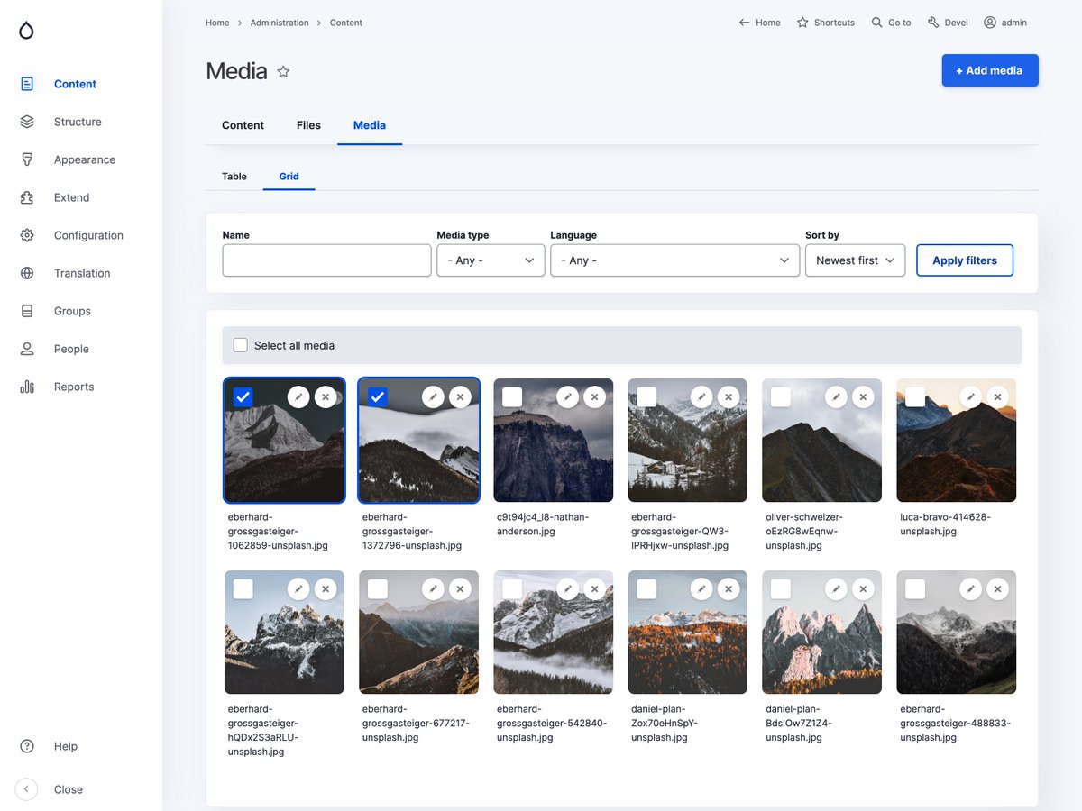 saschaeggi's tweet photo. The work on #Gin is in full swing to get out the first Beta build soonish. This will include a lot of small Design refinements and an overhauled Media library, media selection and media widget.
#GinAdminTheme #GinFutureUI #Drupal #Drupal9 #AdminUI https://t.co/ZVD0fme8Uj
