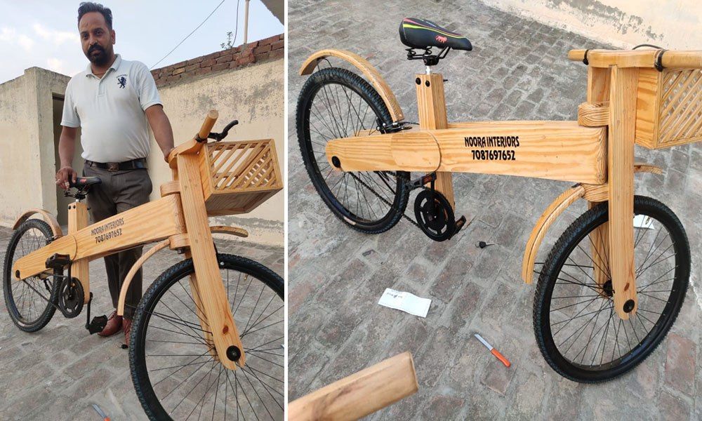OriqaA's tweet photo. Never Quite,Never Give up..!!
Meet Dhani Ram Saggu, Whose Handmade Wooden Bicycle are in Demand across the World!!
Hard work always pays and changes one's fortune..!! 
#motivational #motivate #innovation #bicycle #worldknowindia #innovativeindia #woodenbicycle #mondaymotivation https://t.co/SV9CCAyrqn